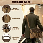 Matein Messenger Bag, 15.6in Vintage Laptop Bag with RFID Blocking Pocket for Men, Brown