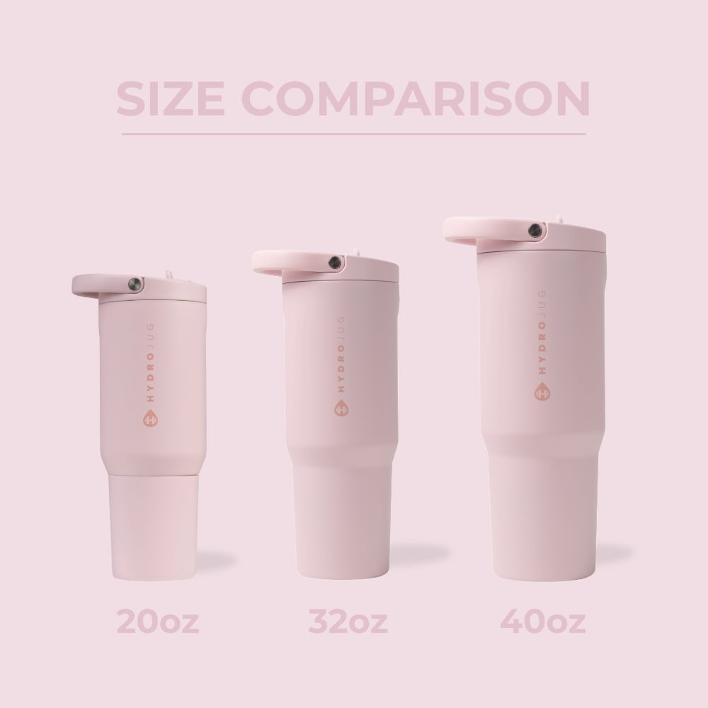 HydroJug Sport 20 oz Stainless Steel Water Bottle with Flip Straw, Insulated Leak-Proof Tumbler for Gym & Outdoor - Pink Sand