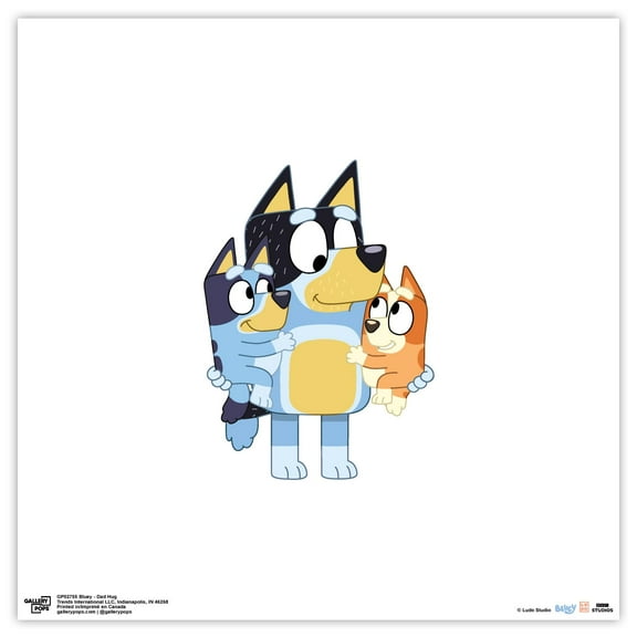 Gallery Pops Bluey - Dad Hug Wall Art, Unframed Version, 12" x 12"