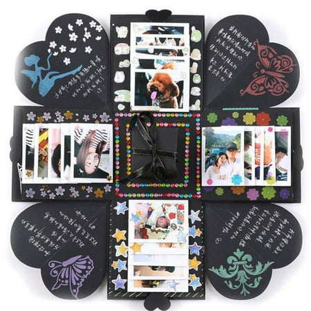 Family Flip Album Marainbow Album Explosion Gift Box, Innovative Gift Box, DIY Photo Album Box for Birthday Family Gifts ()