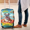 thumbnail image 4 of Hello Summer Bulldog Pool Day on Watermelon Float Travel Luggage Cover Dog Lover Gifts Idea Suitcase Dust Protective Decor - 13008, 4 of 5