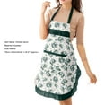 thumbnail image 6 of Lifetechs Kitchen Apron Bowknot Floral Print Polyester Restaurant Cooking Pocket Workwear, 6 of 8