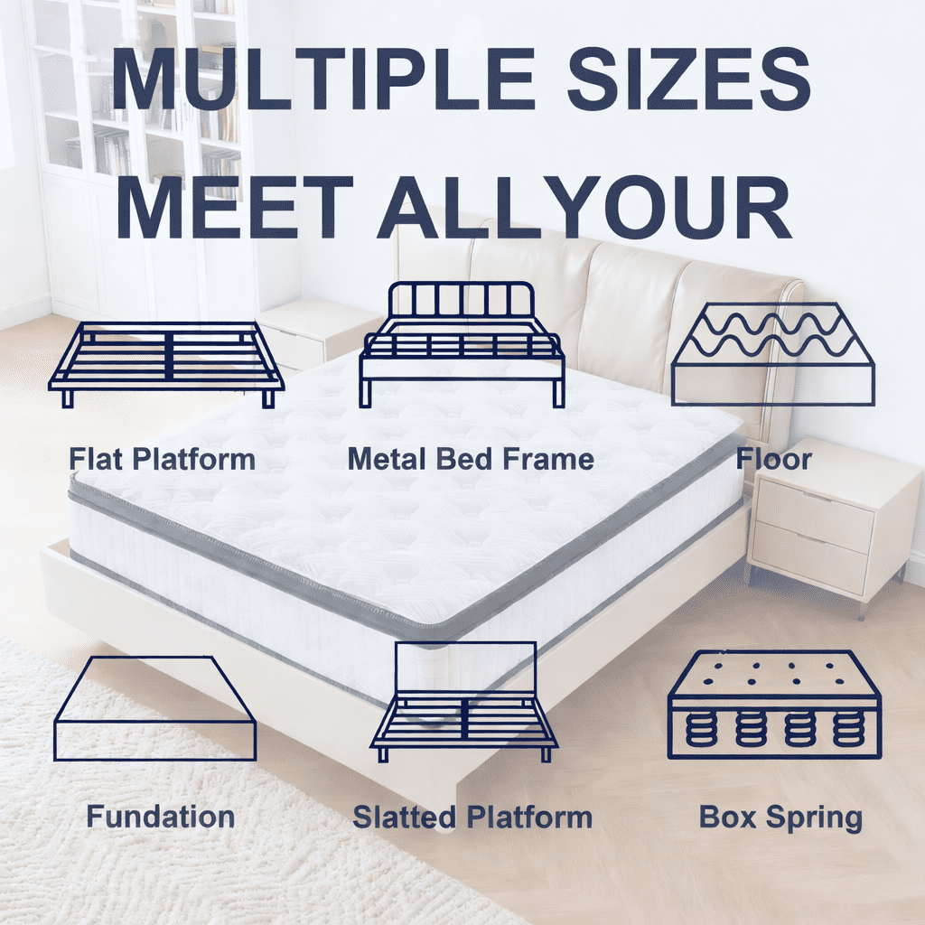 HSUNNS 12 Inch Twin Mattress, Medium Firm Hybrid Memory Foam Mattress with Breathable Fabric Cover, 7-Zone Cooling Support for Pressure Relief and Comfortable Sleep