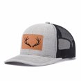 thumbnail image 6 of Vergiac Antler Letter Leather Patch Mesh Trucker Hat, Men Breathable Adjustable Baseball Cap for Travel Outdoor Daily Outfits, 6 of 6