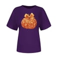 thumbnail image 4 of NuoCaiYun Summer T Shirts for Women, Casual Womens Workout Tshirt Pumpkin Print Round-Neck Pullover Short Sleeve Tops, 4 of 6