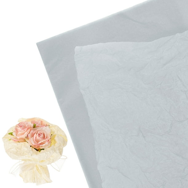 Uxcell Papel de Envoltura Floral de 18 Hojas para Ramos y Regalos, Gris Impermeable