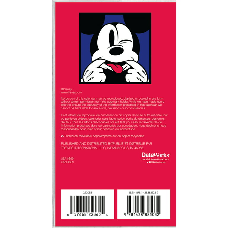 Trends International 2023-2024 Disney Mickey Mouse (Bilingual French)  Pocket Planner 