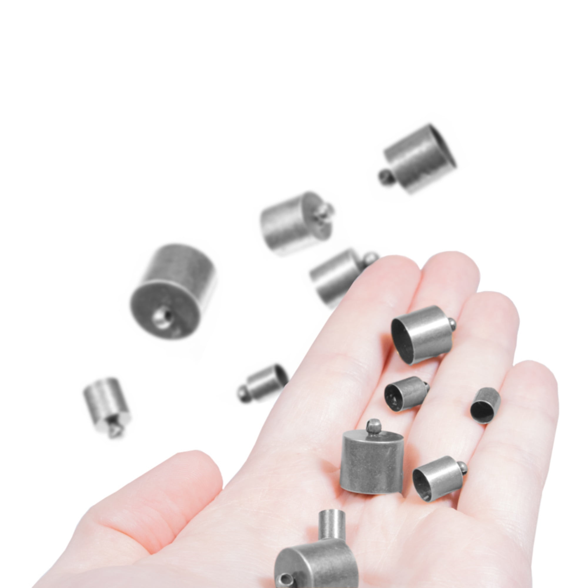 Craft County Cord End Caps Set - Bronze or Silver - Various sizes available depending on color choice