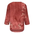 thumbnail image 5 of Patlollav 3/4 Sleeve Shirt for Women's Fashion Printed T-Shirt Mid-Length 3/4 Sleeves Blouse Round Neck Casual Tops, 5 of 6
