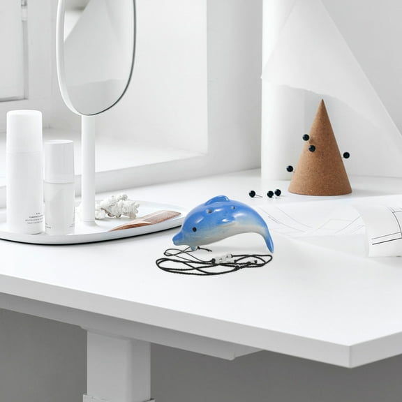 SEWCHICS Ocarina Music Instrument Ceramic Ocarina Dark Blue 1 Pcs Festival present