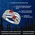 thumbnail image 2 of Gem Stone King 925 Silver and 10K Yellow Gold Red Garnet and Pink Lab Grown Diamond Engagement Ring for Women | 1.14 Cttw | Round 4MM | January Birthstone | Size 9, 2 of 6