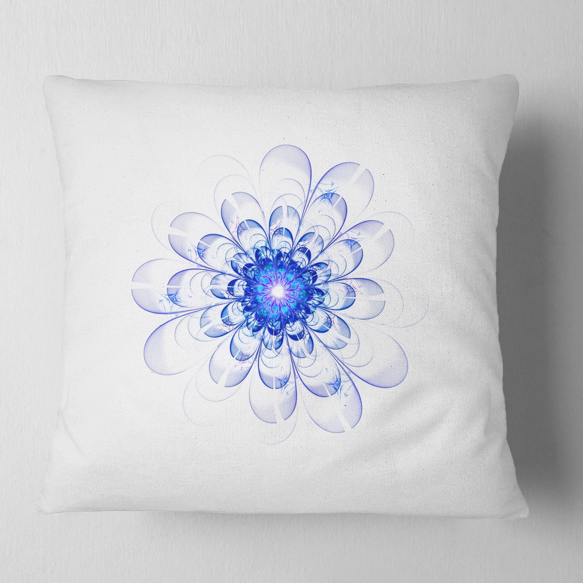 Designart 18" x 18" Blue Polyester Throw Pillow