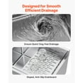 thumbnail image 6 of KFFKFF 3 Compartment Stainless Steel Sink, 18-Gauge 304 Material, 10" x 14" x 10" Bowls, Commercial Under Bar Sink with Dual Drainboards and Backsplash for Kitchen, Restaurant, Food Truck, 6 of 9