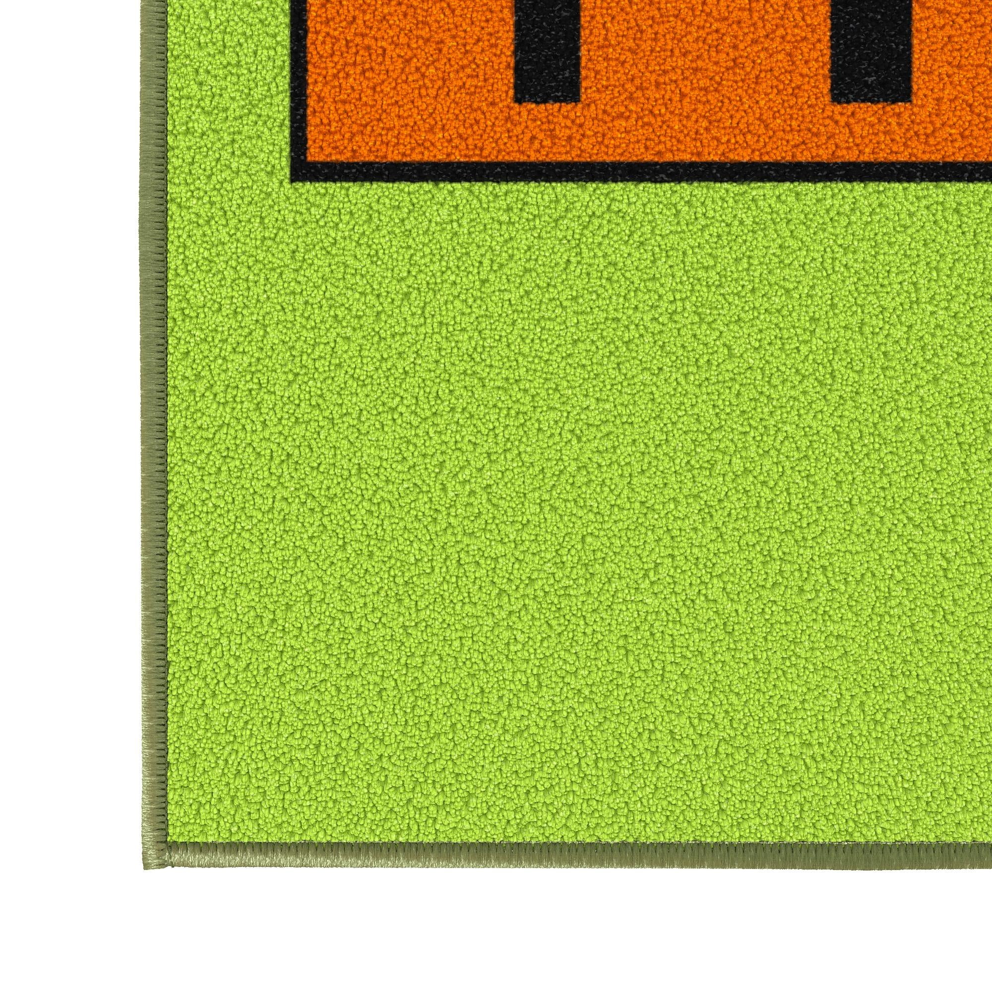 Ottomanson Hopscotch Non-Slip 3x6 Runner Rug for Kids Playroom, 2'7" x 6', Green
