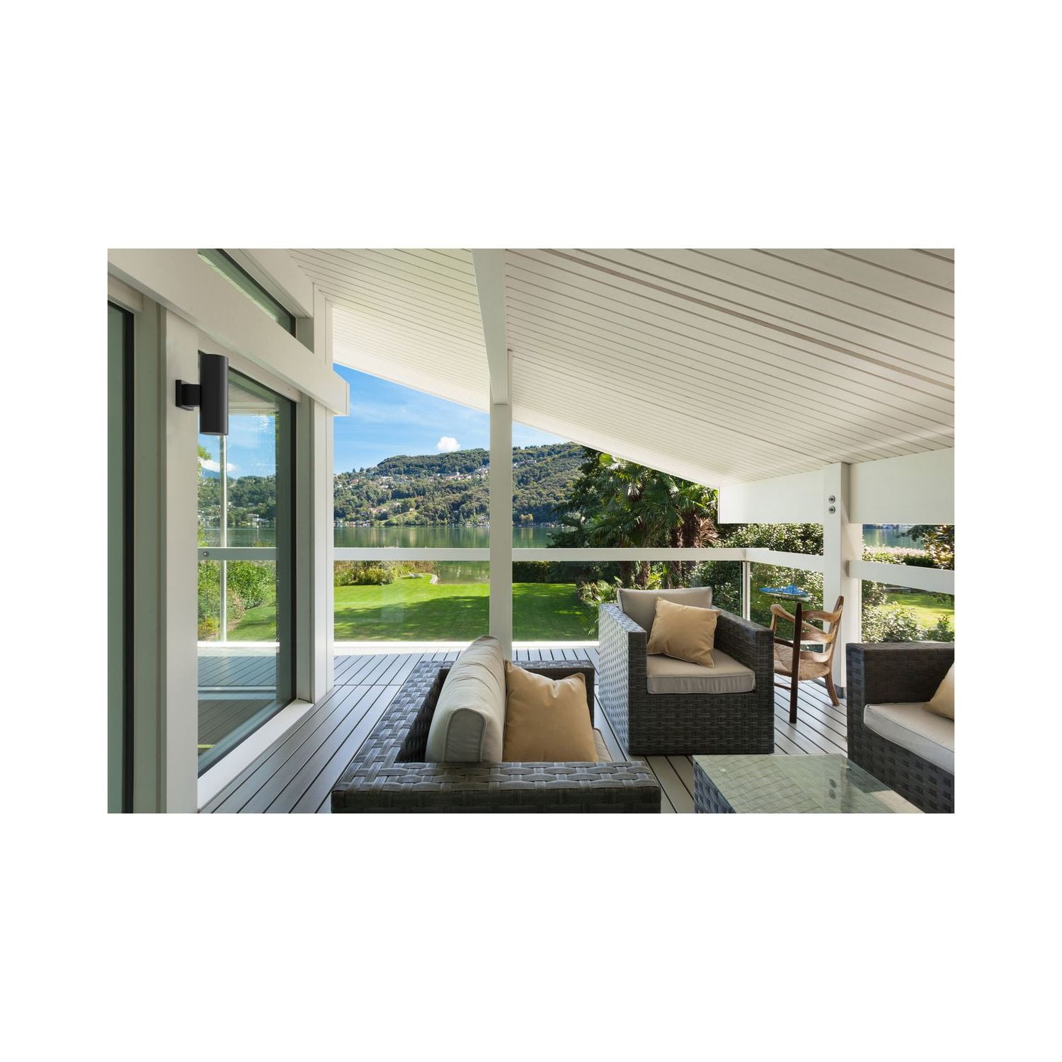 P5675-31/30K-Progress Lighting-Cylinder - Outdoor Light - 2 Light in Modern style - 5 Inches wide by 14 Inches high-Black Finish-LED Lamping Type