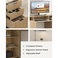 thumbnail image 4 of Joyyskill 55'' Fluted Executive Desk with Drawers, Modern Home Office Computer Desk with Charging Station, File Drawer, Monitor Stand, Storage Shelf for Work Writing Study, Light Oak, 4 of 6