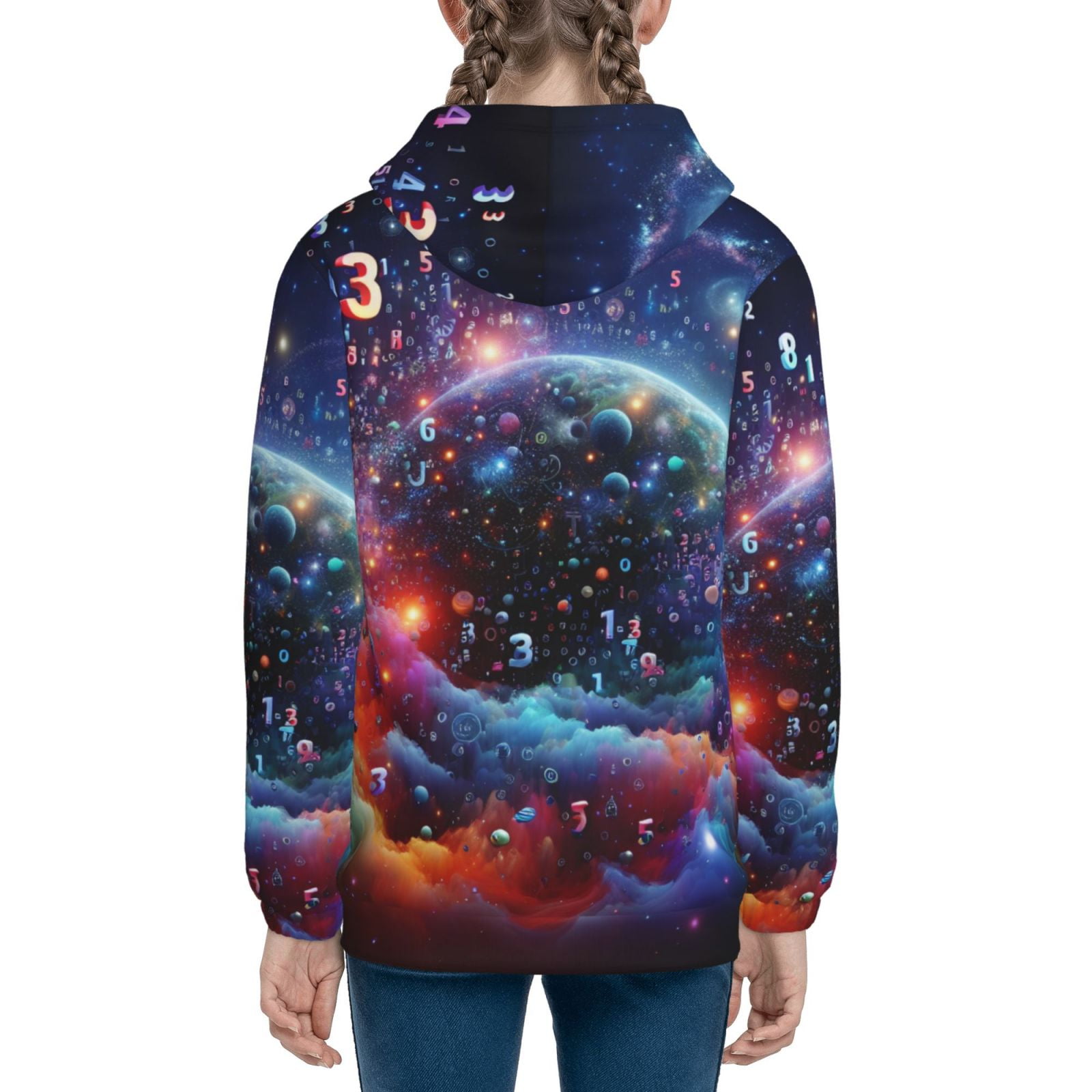 Jgfou Outer Space Floating Numbers And Letters Print Boys Girls Zip Up Hoodies  Sweatshirts Cool Pullover with Pockets- - Walmart.com