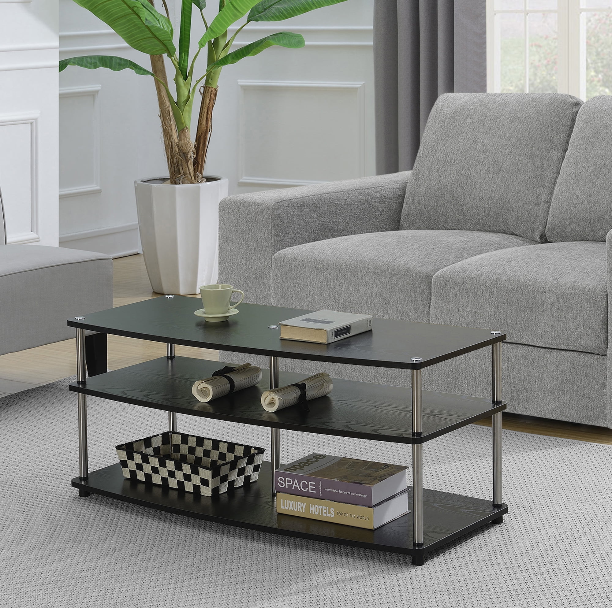 Convenience Concepts Designs2go No Tools Coffee Table Black Finish Walmart Com Walmart Com