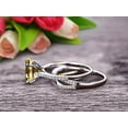 thumbnail image 3 of 2.5 Carat 8x6mm Oval Shape Champagne Diamond Moissanite Engagement Ring Bridal Ring 10k White Gold Curved Loop Infinity Matching Band, 3 of 5