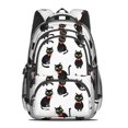 thumbnail image 2 of Black Cat and Bowtie White Pattern Backpack for School, Cute School Bag with Adjustable Shoulder Straps and Padded Back, 16.9"x12.6"x5.9", 2 of 5