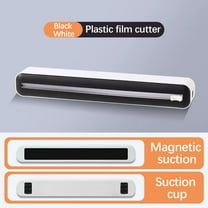 Reusable Plastic Wrap Dispenser with Cutter | Magnetic Adjustable Cling Film Cutter for Kitchen | Household Suction Cup Food Wrap Dispenser for Foil & Parchment Paper