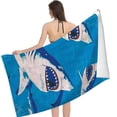 thumbnail image 2 of PHYHOO Shark for Adults Kids Large Microfiber s Oversized Sand Free for Bath Travel Outdoor Pool Sport Hotel Gym and Spa Blue 30x60in, 2 of 8