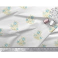 thumbnail image 3 of Soimoi Polyester Crepe Fabric Leaves & Floral Block Printed Fabric 1 Yard 52 Inch Wide, 3 of 3