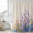 thumbnail image 6 of Spring Lavender Shower Curtain Set - Small 36" x 72" Washable Bathtub Curtain with 12 Hooks, Botanical Blossom Motif Garden Floral Waterproof Fabric Stall Shower Curtains for Bathroom/Bathtub Décor, 6 of 6
