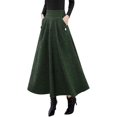 thumbnail image 1 of Falda larga de otoño e invierno a cuadros de cintura alta para mujer Army M Army M Xishao ropa, 1 of 2