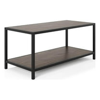 Flats & Castles Remy 36" Modern Industrial Coffee Table (Dark Walnut)
