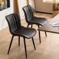 thumbnail image 6 of Kidol & Shellder Upholstered Dining Chair Set of 2 Washable PU Fuax Leather Living Room Side Chairs, Brown, 6 of 10