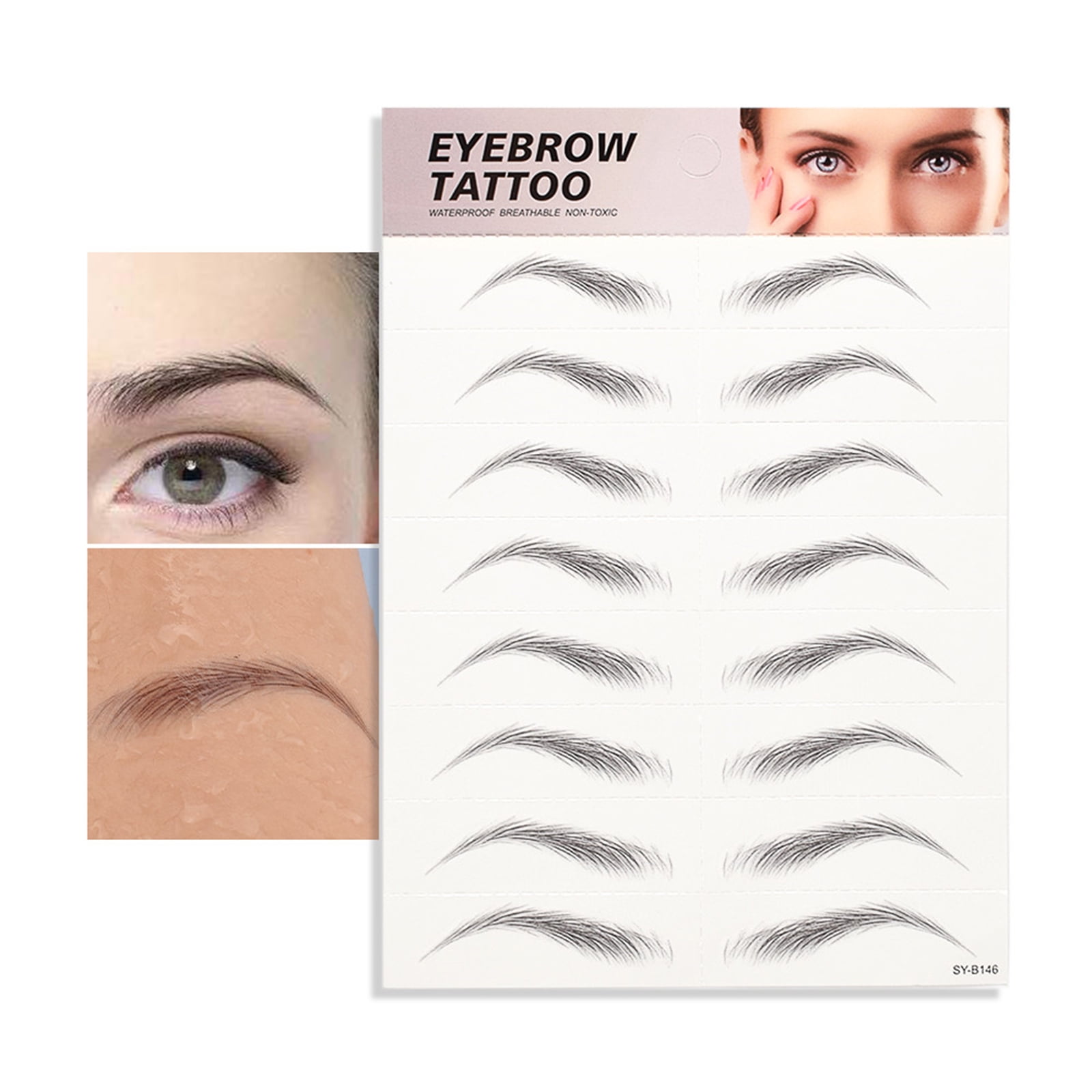 Pattern Eyebrow Stickers Waterproof Permanent Eyebrow 3D Imitation Eyebrow  Patterns 3D Hair-like Authentic Eyebrows Waterproof Long Lasting for Woman  & Man Makeup Tool 