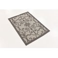 thumbnail image 2 of Unique Loom Botanical Collection Traditional Border Transitional Indoor and Outdoor Flatweave Area Rug, 2 Feet 2 Inch x 3 Feet, Gray/Dark Gray, 2 of 5