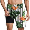 thumbnail image 2 of KIHOUT Men's Tropical Seahorse Print 2-in-1 Swim Trunks - 95% Polyester 5% Spandex, Drawstring Elastic Waist, Lined with Pockets for Beach, Pool and Summer Casual Wear, 2 of 9