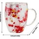 thumbnail image 2 of Taza de café con flores secas | Vasos de vidrio de doble pared con diseño floral de 350 ml | Tazas de vidrio de doble pared con asas para bebidas calientes, A, 2 of 5
