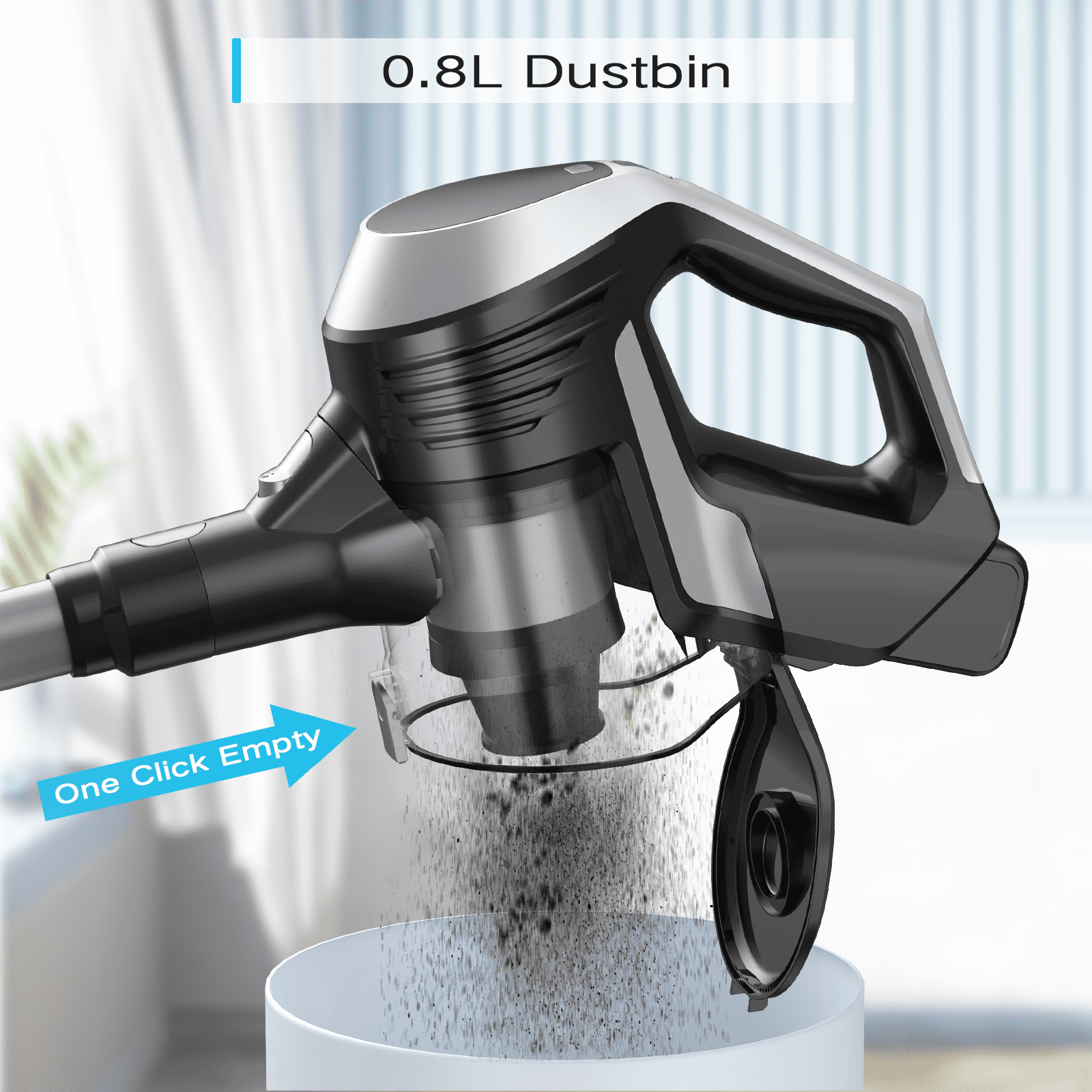 MOOSOO Cordless Vacuum, 40Mins Stick Vacuum with Anti-Tangle Brush, 28Kpa Vacuum Cleaners for Home, Lightweight Wireless Vacuum for Hard Floors Low-Pile Carpet Pet Hair, Blue