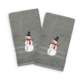 thumbnail image 3 of Authentic Hotel and Spa Snowman Embroidered Turkish Cotton Hand Towels (Set of 2) White, 3 of 5