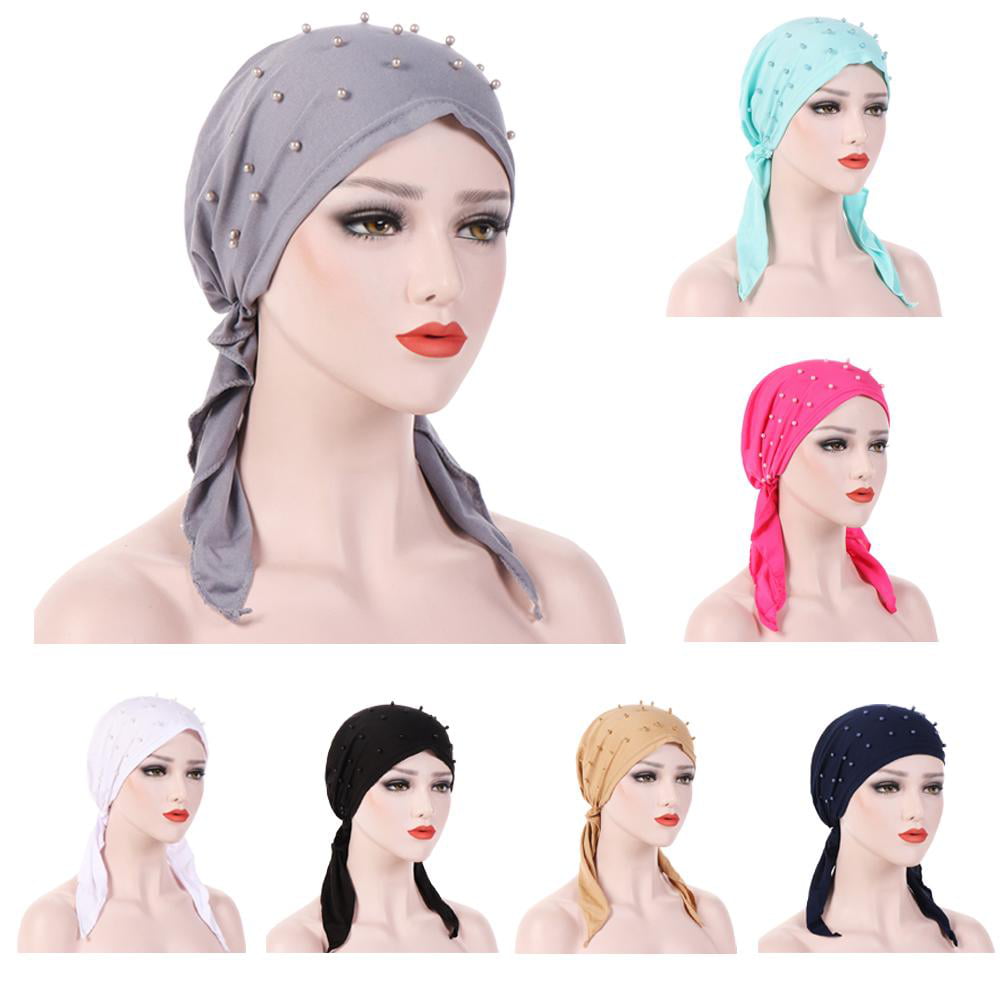 TONSEE Women Stretch Turban Hat Chemo Cap Hair Loss Head Scarf Wrap Hijab Cap 