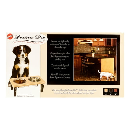UPC: 0077234058558 | Ethical Pet Posture Pro Double Adjustable Double Diner  Cherry