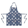 thumbnail image 2 of Dark Blue Ballerina Flower Pattern Apron-Garden Aprons for Women with Pockets-Cotton Linen Waterproof Kitchen Cooking Gardening Aprons Adjustable for Kitchen,Cooking,BBQ and Salon 33x27 Inch, 2 of 7