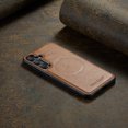 thumbnail image 5 of Compatible with Samsung Galaxy S23 FE Magnetic Case, Classic Premium PU Leather TPU Hybrid MagSafe Ultra Slim Protective Skin Friendly Shockproof Case Cover for Samsung Galaxy S23 FE, Brown, 5 of 7