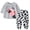 Grey, variant on WOYY Little Girl Cartoon Cow Print Pajama Set Long Sleeve Top and Pants Sleepwear Outfits