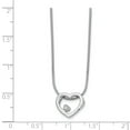 thumbnail image 3 of SS White Ice .03ct Diamond Heart Necklace 18 Inch, 3 of 3