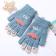 thumbnail image 2 of NOKIO Kids' Outdoor Snowflake Pattern Knit Gloves Children Gloves Winter Boys Car Five Finger Single Layer Thin Writing Gloves For Girls Primary School Students Riding Girls Winter Gloves, 2 of 4