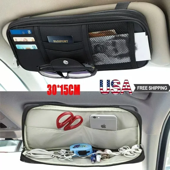 PURELY- Car Sun Visor Pocket Organizer Personal Belonging Storage Pouch For Trucks Cars