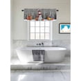 thumbnail image 4 of Christmas Valances for Windows, Scarf Snowman Deer Xmas Box Pine Trees Snowing Grey Light Filtering Window Treatment Valances, Rod Pocket Small Curtains for Kitchen/Bathroom, 54"x18", 4 of 9
