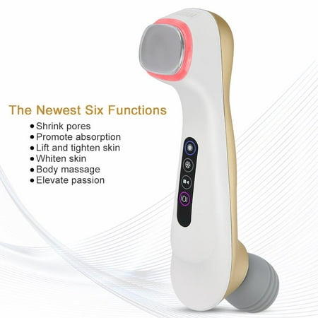 HERCHR Hot Cold Skin Rejuvenation Photon Facial Care Device Handheld Vibration Face Body Massager,  Hot Cold Massager, Anti Aging (Best Hot Lather Machine)