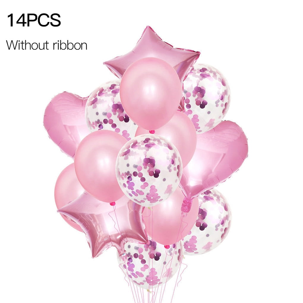 Details about   14pcs Wedding Balloons Latex Foil Ballons Decor Kids Baby Birthday Party 
