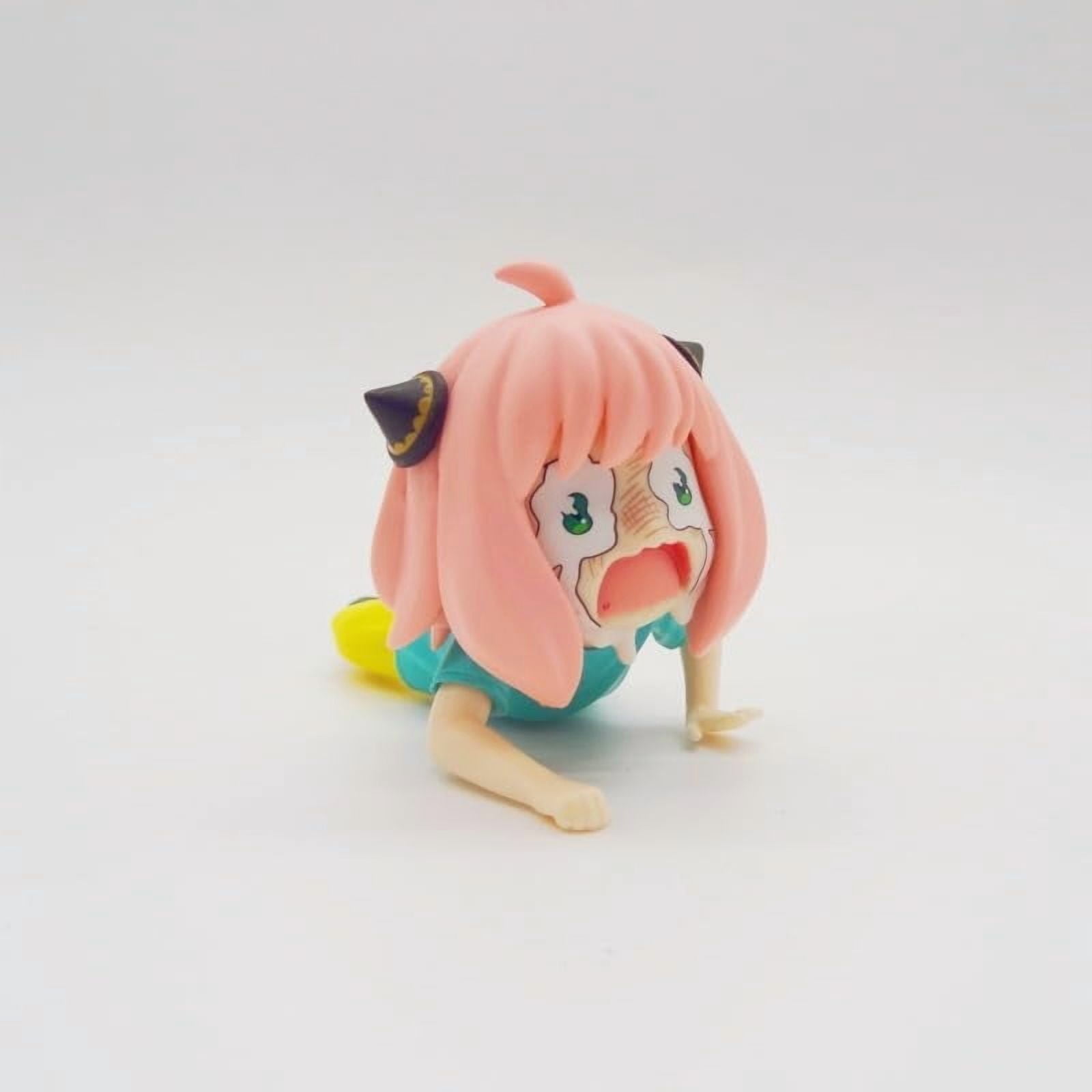 New Anya Figure, Falling Crying Anya Forger Action Figure 6cm/2.4inch PVC Characters Decorations Collectible Souvenirs for Anime Fans Gifts