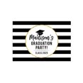 thumbnail image 1 of Andaz Press Custom Personalized Disposable Paper Placemats, 12 x 18 Inch, Set of 25, Striped Custom Graduation Party, Tableware, Dining, Tabletop, Table Setting for Graduation Party, 1 of 4